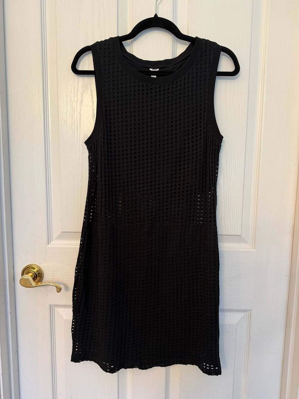 Fabletics Black Mesh Sleeveless Tank Dress Size M